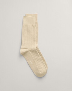 Gant Solid Color Waffle Texture Socks Silky Beige