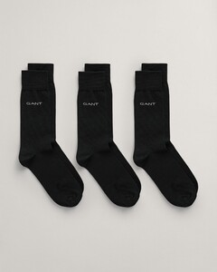 Gant Solid Mercerized Cotton Subtle Logo Socks Black