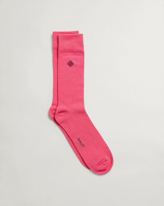 Gant Solid Rib Embroidery Socks Blush Pink