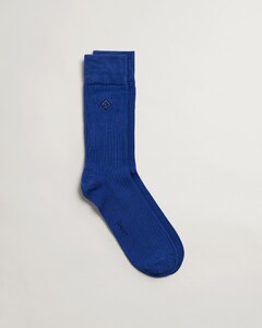 Gant Solid Rib Embroidery Socks Sokken College Blue