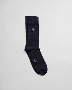 Gant Solid Rib Embroidery Socks Sokken Marine
