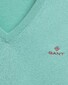 Gant Stretch Cotton Contrast V-Neck Pullover Aqua Sky