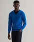 Gant Stretch Cotton Contrast V-Neck Pullover Nautical Blue