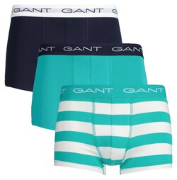 Gant Stripe And Solid 3Pack Underwear Lagoon Blue