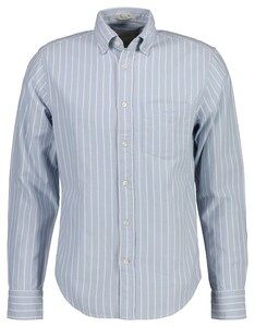 Gant Stripe Button Down Brushed Oxford Overhemd Blue Air