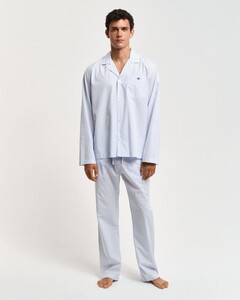 Gant Stripe Pajama Set Shirt and Pants Nachtmode Licht Blauw