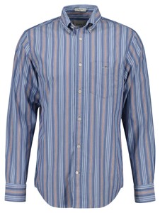 Gant Stripe Poplin Button-Down Overhemd Vintage Blue