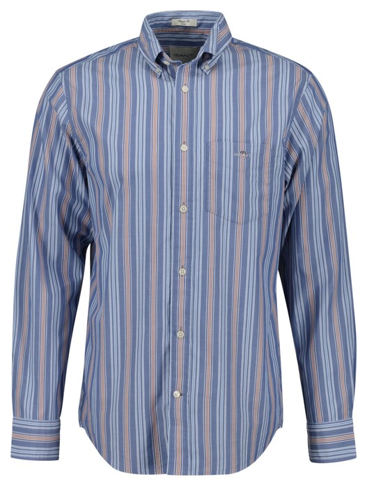 Gant Stripe Poplin Button-Down Shirt Vintage Blue