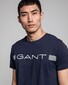 Gant Stripe Short Sleeve T-Shirt Evening Blue