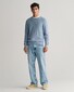 Gant Stripe Textured Cotton Crew Neck Pullover Dove Blue