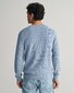 Gant Stripe Textured Cotton Crew Neck Pullover Dove Blue