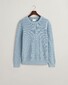 Gant Stripe Textured Cotton Crew Neck Pullover Dove Blue