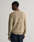 Gant Stripe Textured Cotton Crew Neck Pullover Dried Khaki