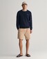 Gant Stripe Textured Cotton Crew Neck Pullover Evening Blue