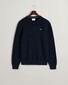 Gant Stripe Textured Cotton Crew Neck Trui Avond Blauw