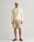 Gant Stripe Textured Cotton Crew Neck Trui Cream