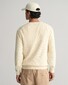 Gant Stripe Textured Cotton Crew Neck Trui Cream