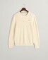 Gant Stripe Textured Cotton Crew Neck Trui Cream