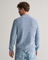 Gant Stripe Textured Cotton Half Zip Trui Dove Blue