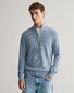 Gant Stripe Textured Cotton Half Zip Trui Dove Blue