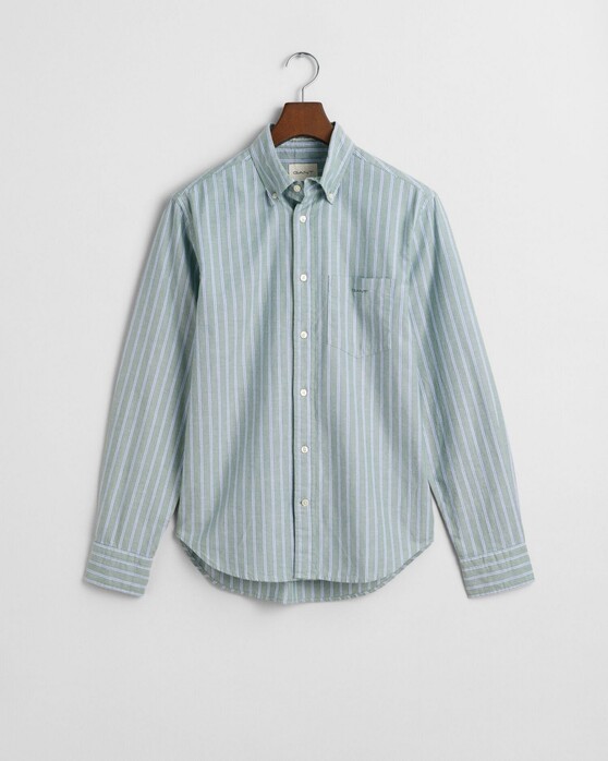 Gant Striped Archive Oxford Organic Cotton Overhemd Dried Forest