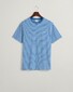 Gant Striped Cotton Crew Neck T-Shirt Rich Blue