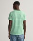 Gant Striped Crew Neck Subtle Logo T-Shirt Mid Green
