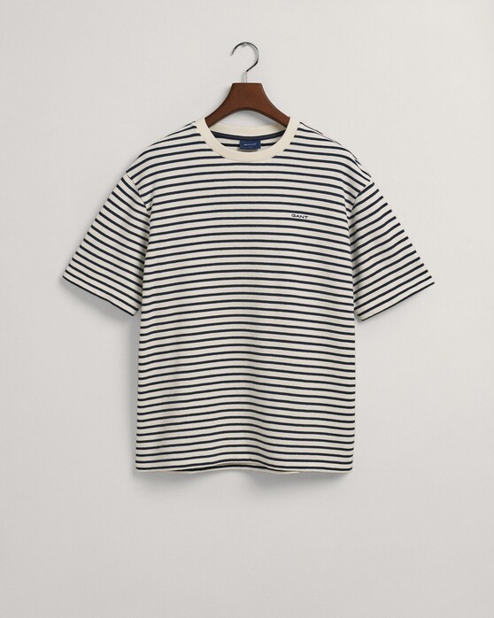 Gant Striped Heavy T-Shirt Avond Blauw