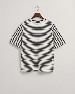 Gant Striped Heavy T-Shirt T-Shirt Avond Blauw