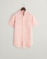 Gant Striped Linen Short Sleeve Shirt Peachy Pink