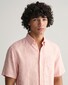 Gant Striped Linen Short Sleeve Shirt Peachy Pink