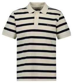 Gant Striped Polo Cotton Subtle Logo Cream