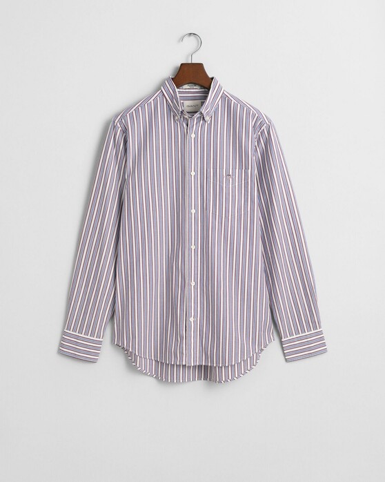 Gant Striped Poplin Button Down Overhemd Wijnrood