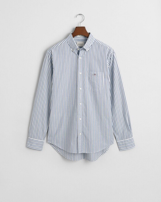 Gant Striped Poplin Button Down Shirt Clear Sky