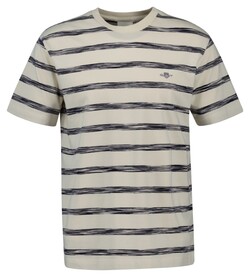 Gant Striped Short Sleeve Crew Neck T-Shirt Cream