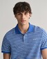 Gant Striped Short Sleeve Piqué Poloshirt Rich Blue