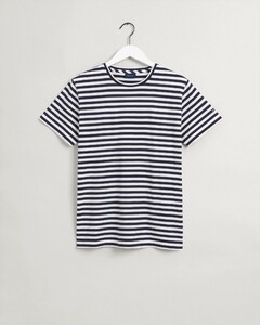 Gant Striped Short Sleeve T-Shirt Evening Blue