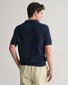 Gant Structured Organic Cotton Short Sleeve Polo Sweater Avond Blauw