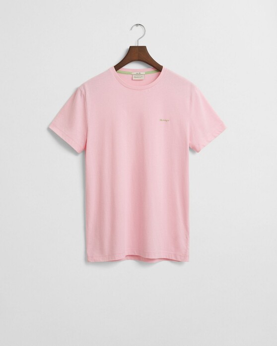 Gant Subtle Contrast Logo Crew Neck T-Shirt California Pink