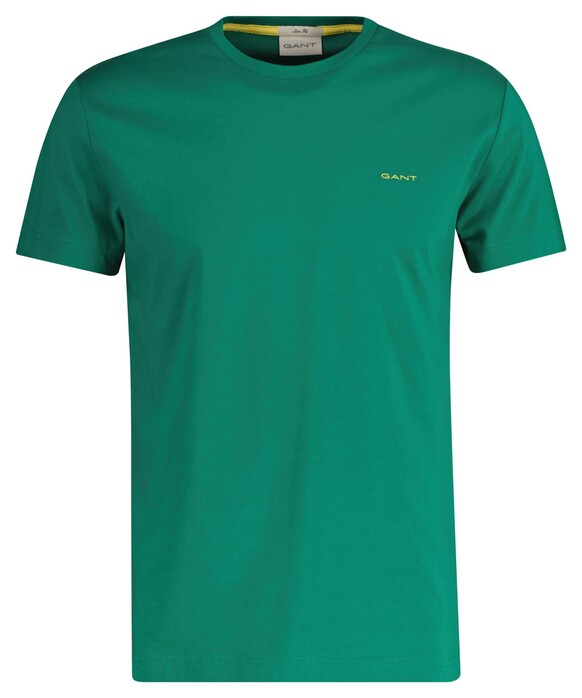 Gant Subtle Contrast Logo Crew Neck T-Shirt Diep Groen