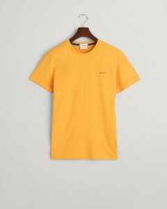 Gant Subtle Contrast Logo Crew Neck T-Shirt Medal Yellow