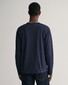 Gant Subtle Logo Embroidery Long Sleeve Round Neck T-Shirt Avond Blauw