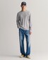 Gant Subtle Logo Embroidery Long Sleeve Round Neck T-Shirt Grijs Melange