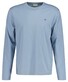 Gant Subtle Logo Embroidery Long Sleeve Round Neck T-Shirt Stormy Sea