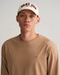 Gant Subtle Logo Embroidery Long Sleeve Round Neck T-Shirt Warm Khaki