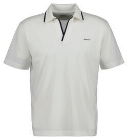 Gant Subtle Tipping No Button Collar Uni Color Polo Eggshell