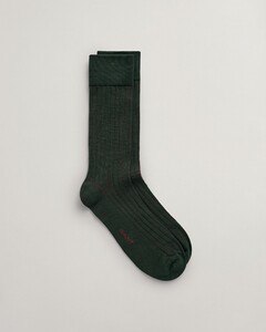 Gant Subtle Two Color Ribbed Knit Socks Tartan Green