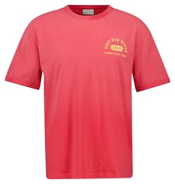 Gant Subtle Varsity Worn Ribbed Crew Neck Organic Cotton T-Shirt Watermeloen Rood