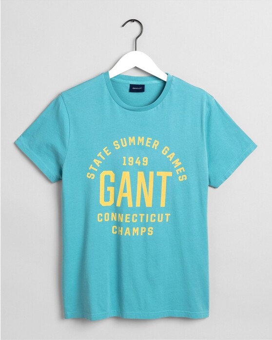 Gant Summer Graphic T-Shirt Aqua