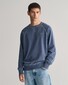 Gant Sunfaded Crew Neck Sweat Subtle Logo Embroidery Pullover Dusty Blue Sea